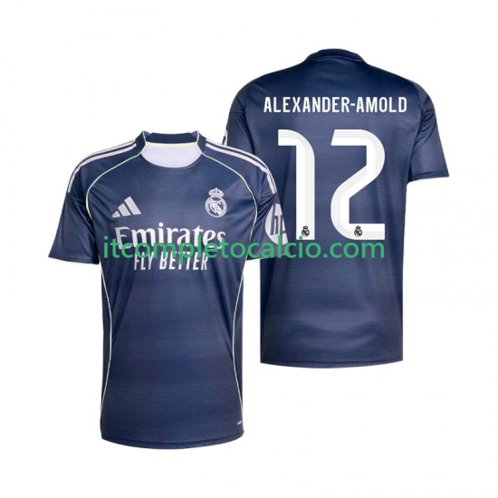 Maglia Real Madrid Alexander-Arnold 12 Divisa Away 2025-2026 Manica Corta ,Uomo