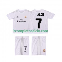 Maglia Real Madrid Cristiano Ronaldo 7 2015 2016 Retro Divisa Home Manica Corta ,Bambino