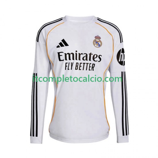 Maglia Real Madrid Divisa Home 2025-2026 Manica Lunga ,Uomo