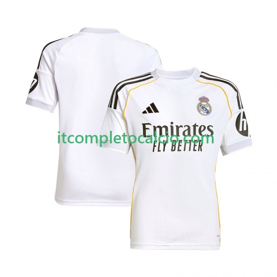 Maglia Real Madrid Divisa Home 2025-2026 Manica Corta ,Uomo