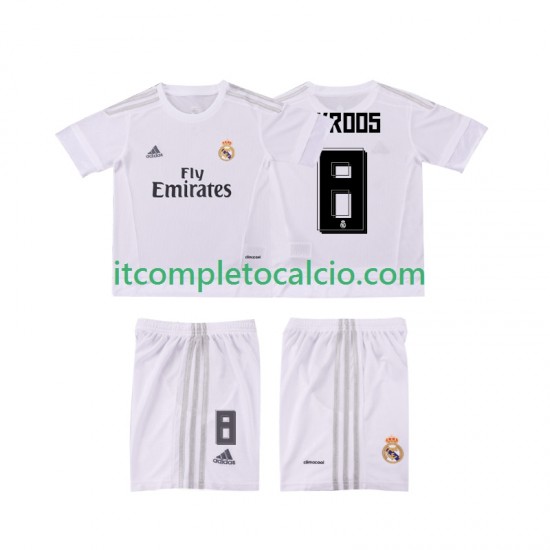 Maglia Real Madrid KROOS 8 2015 2016 Retro Divisa Home Manica Corta ,Bambino