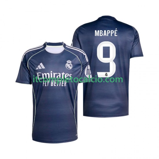 Maglia Real Madrid Mbappé Kylian 9 Divisa Away 2025-2026 Manica Corta ,Uomo