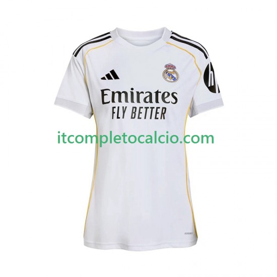 Maglia Real Madrid Divisa Home 2025-2026 Manica Corta ,Donna