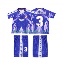 Maglia Real Madrid R CARLOS 3 1996-1997 Retro Divisa Away Manica Corta ,Bambino