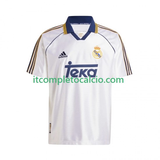 Maglia Real Madrid -2000 Retro Divisa Home 1999 Manica Corta ,Uomo