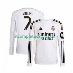 Maglia Real Madrid Vinicius Junior 7 Divisa Home 2025-2026 Manica Lunga ,Uomo