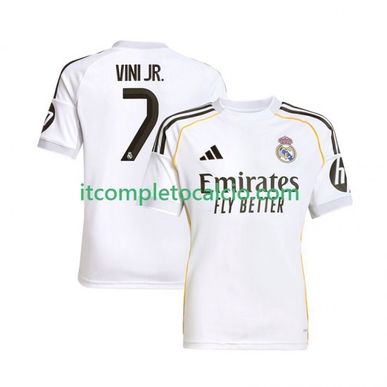 Maglia Real Madrid Vinicius Junior 7 Divisa Home 2025-2026 Manica Corta ,Uomo