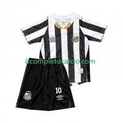 Maglia Santos FC Neymar JR 10 Divisa Away 2025-2026 Manica Corta ,Bambino