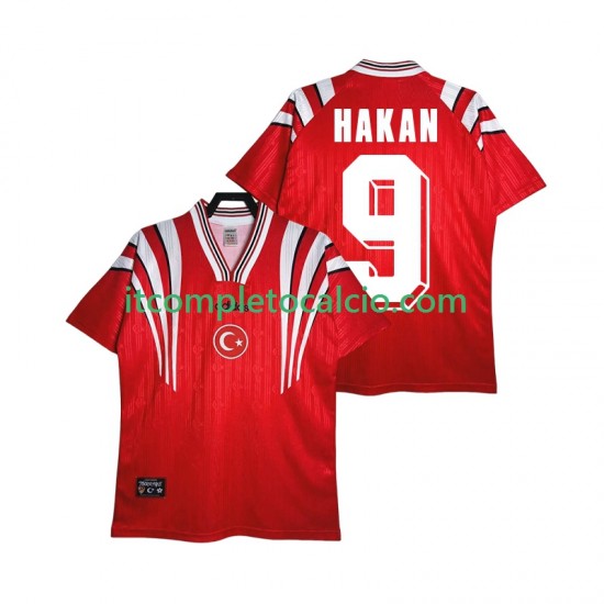 Maglia Turchia HAKAN 9 1996 Retro Divisa Home Manica Corta ,Uomo