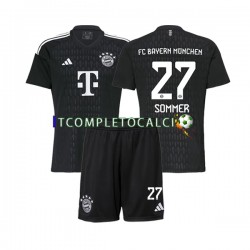 Maglia FC Bayern München Yann Sommer 27 Portiere Divisa Home 2023-2024 Manica Corta ,Bambino