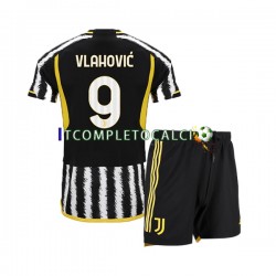 Maglia Juventus Vlahovic 9 Divisa Home 2023-2024 Manica Corta ,Bambino