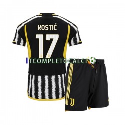 Maglia Juventus Filip Kostic 17 Divisa Home 2023-2024 Manica Corta ,Bambino
