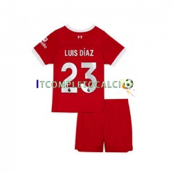 Maglia Liverpool Luis Diaz 23 Divisa Home 2023-2024 Manica Corta ,Bambino