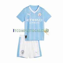 Maglia Manchester City Divisa Home 2023-2024 Manica Corta ,Bambino