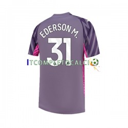 Maglia Manchester City Ederson Moraes 31 Portiere Divisa Away 2023-2024 Manica Corta ,Uomo
