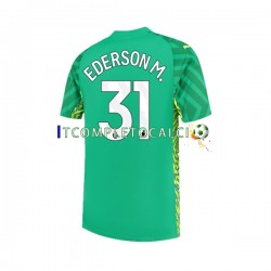 Maglia Manchester City Ederson Moraes 31 Portiere Divisa Home 2023-2024 Manica Corta ,Uomo