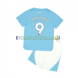 Maglia Manchester City Haaland 9 Divisa Home 2023-2024 Manica Corta ,Bambino