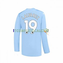 Maglia Manchester City J. ALVAREZ 19 Divisa Home 2023-2024 Manica Lunga ,Uomo