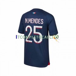 Maglia Paris Saint-Germain N.Mendes 25 Divisa Home 2023-2024 Manica Corta ,Uomo