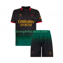 Maglia AC Milan Quarto Divisa 2024-2025 Manica Corta ,Bambino