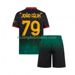 Maglia AC Milan JOAO FELIX 79 Quarto Divisa 2024-2025 Manica Corta ,Bambino