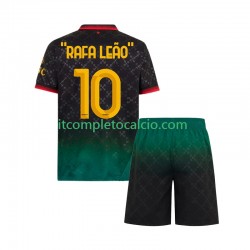 Maglia AC Milan RAFA LEAO 10 Quarto Divisa 2024-2025 Manica Corta ,Bambino