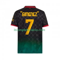 Maglia AC Milan Santiago Gimenez 7 Quarto Divisa 2024-2025 Manica Corta ,Uomo