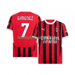 Maglia AC Milan Santiago Gimenez 7 Divisa Home 2024-2025 Manica Corta ,Uomo