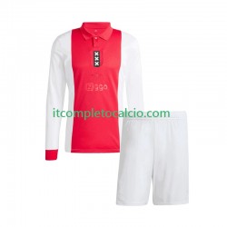 Maglia AFC Ajax Anniversary Divisa Home 2024-2025 Manica Lunga ,Bambino