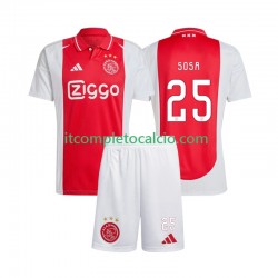 Maglia AFC Ajax Wout Weghorst 25 Divisa Home 2024-2025 Manica Corta ,Bambino