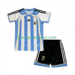 Maglia Argentina Retro Divisa Home 2006 Manica Corta ,Bambino