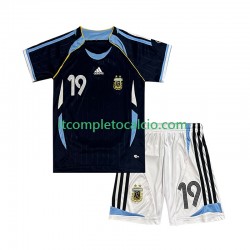 Maglia Argentina Lionel Messi 19 Retro Divisa Away 2006 Manica Corta ,Bambino
