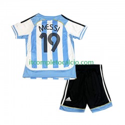 Maglia Argentina Lionel Messi 19 Retro Divisa Home 2006 Manica Corta ,Bambino