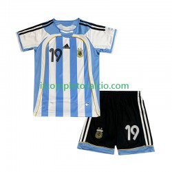 Maglia Argentina Lionel Messi 19 Retro Divisa Home 2006 Manica Corta ,Bambino