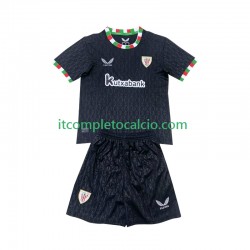 Maglia Athletic Bilbao Quarto Divisa 2024-2025 Manica Corta ,Bambino