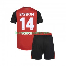Maglia Bayer 04 Leverkusen Patrik Schick 14 Divisa Home 2024-2025 Manica Corta ,Bambino