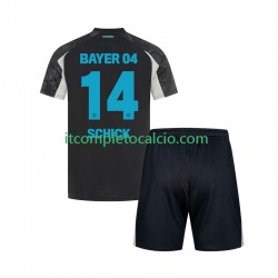 Maglia Bayer 04 Leverkusen Patrik Schick 14 Terza Divisa 2024-2025 Manica Corta ,Bambino