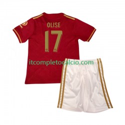 Maglia FC Bayern München 125th Anniversary Michael Olise 17 Divisa Home 2024-2025 Rosso Manica Corta ,Bambino
