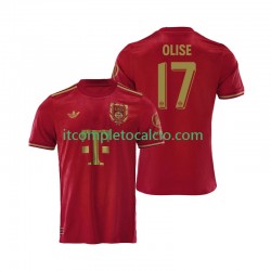Maglia FC Bayern München 125th Anniversary Michael Olise 17 Divisa Home 2024-2025 Rosso Manica Corta ,Uomo