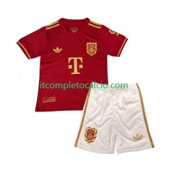 Maglia FC Bayern München 125th Anniversary Divisa Home 2024-2025 Rosso Manica Corta ,Bambino