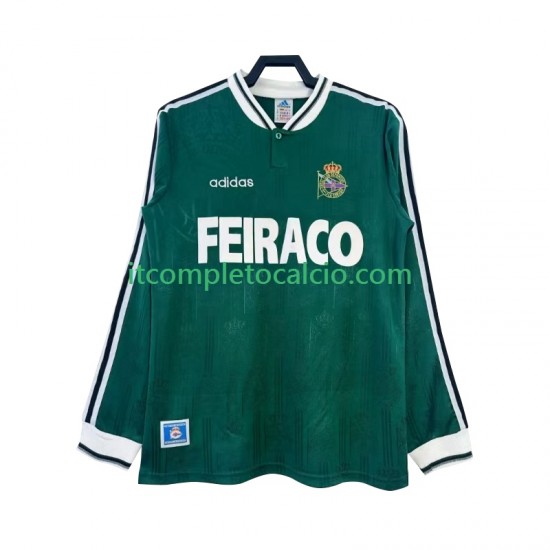 Maglia Deportivo de La Coruna Retro Divisa Away 1999 Manica Lunga ,Uomo