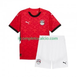 Maglia Egitto Divisa Home 2024-2025 Manica Corta ,Bambino
