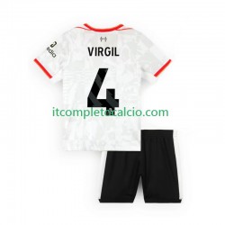 Maglia Liverpool VIRGIL 4 Terza Divisa 2024-2025 Manica Corta ,Bambino