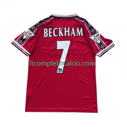 Maglia Manchester United Beckham 7 Retro Divisa Home 1998 1999 Manica Corta ,Uomo