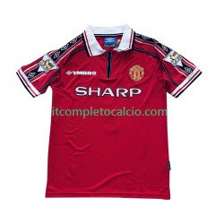 Maglia Manchester United Beckham 7 Retro Divisa Home 1998 1999 Manica Corta ,Uomo
