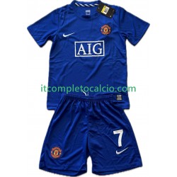 Maglia Manchester United Cristiano Ronaldo 7 2009 Retro Terza Divisa 2008 Manica Corta ,Bambino