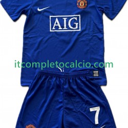 Maglia Manchester United Cristiano Ronaldo 7 2009 Retro Terza Divisa 2008 Manica Corta ,Bambino