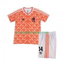 Maglia Paesi Bassi Cruyff 14 1988 Retro Divisa Home Manica Corta ,Bambino