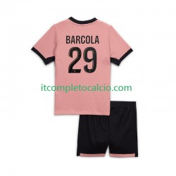 Maglia Paris Saint-Germain Bradley Barcola 29 Terza Divisa 2024-2025 Manica Corta ,Bambino