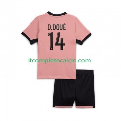 Maglia Paris Saint-Germain Desire Doue 14 Terza Divisa 2024-2025 Manica Corta ,Bambino
